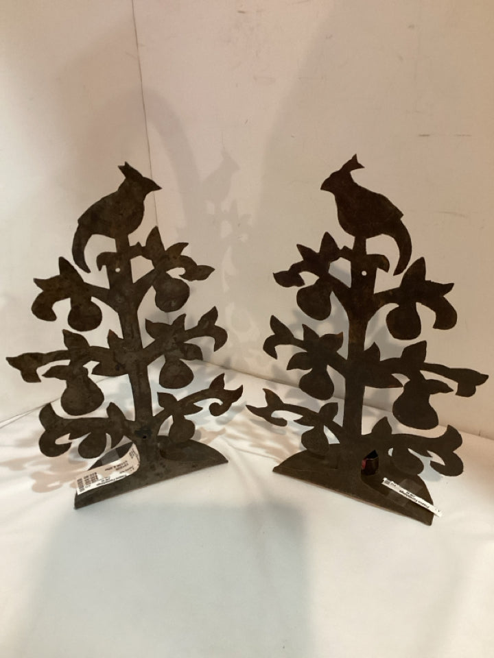 Tree Gunmetal Iron Pair Holiday Item
