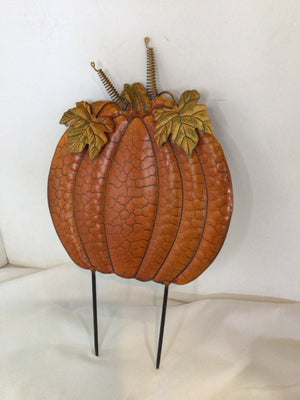 Halloween Orange Metal Sign Pumpkin Holiday Item