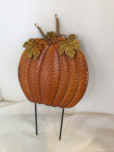 Halloween Orange Metal Sign Pumpkin Holiday Item