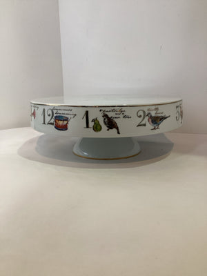 Better Homes Cake Plate White 12  Days of Xmas Holiday Item