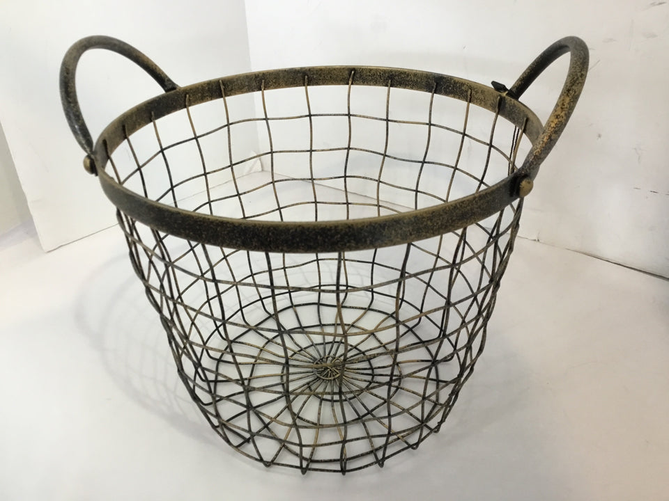 Gold/Black Metal Wire Basket