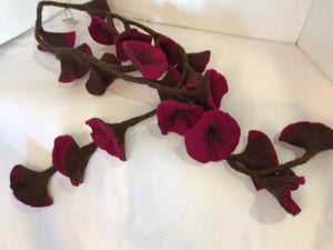Brown/Red Felt Flowers Garland/Greenery
