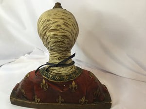 Bust Red/Beige Terracotta Woman Statue