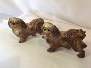 Staffordshire Pair Brown Porcelain Dog Figurine