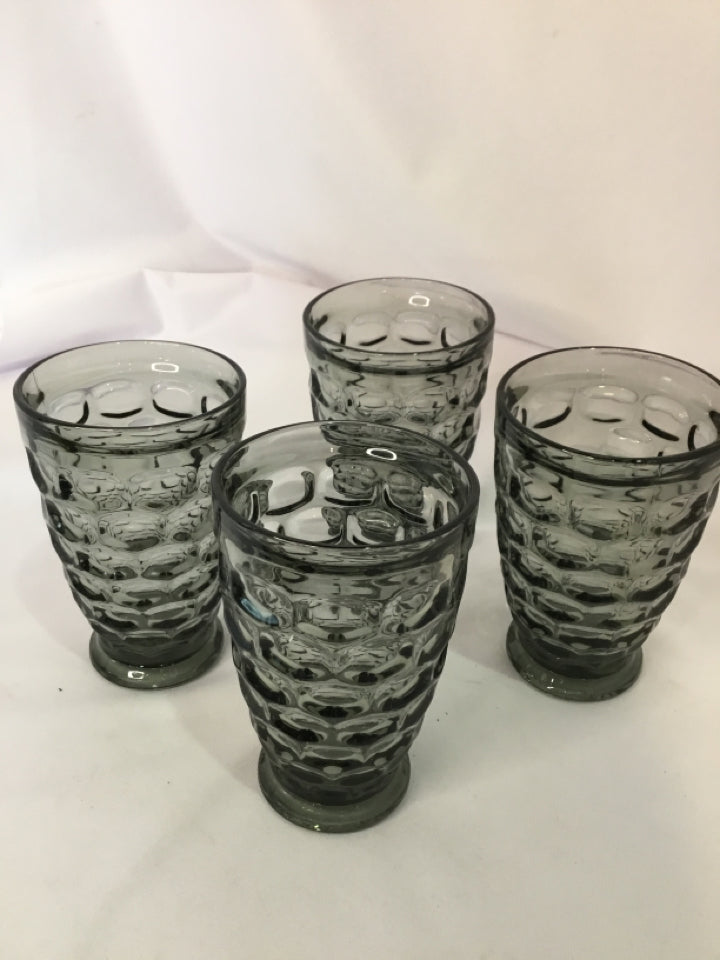 Retro Gray Glass Set of 4 Glasses