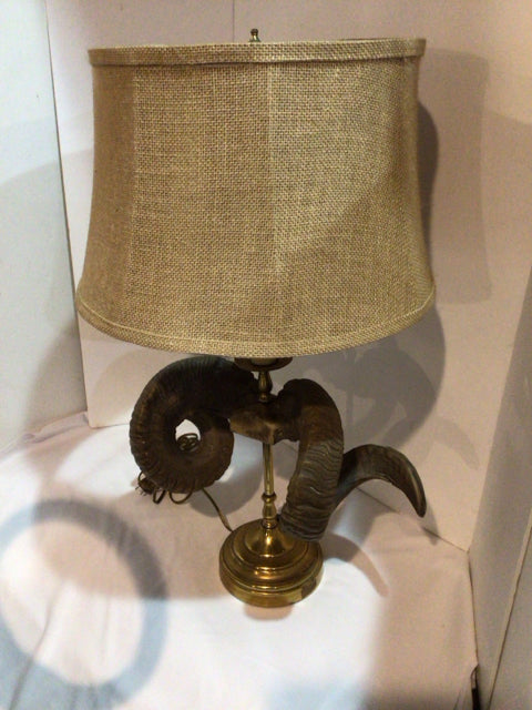 Vintage Brown Resin Horn Lamp