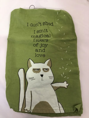 Hand Green Cotton Cat Words Towel