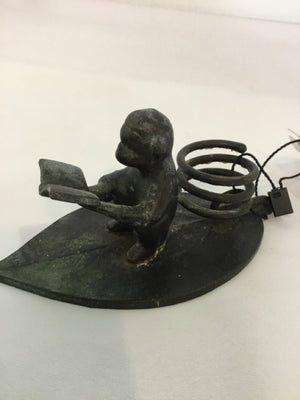 Gray Bronze Monkey Figurine