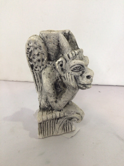 Gray Resin Gargoyle Candle Holder