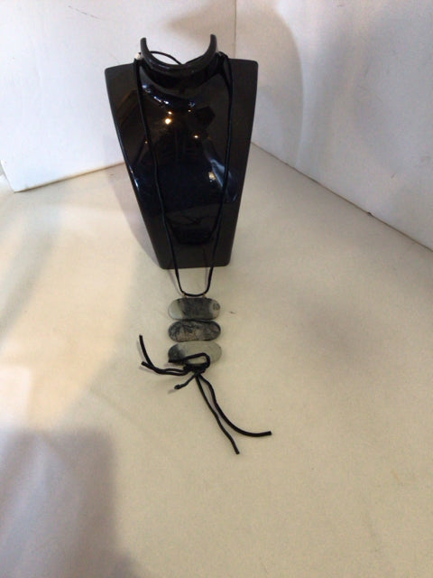 Handmade Gray Stone Necklace