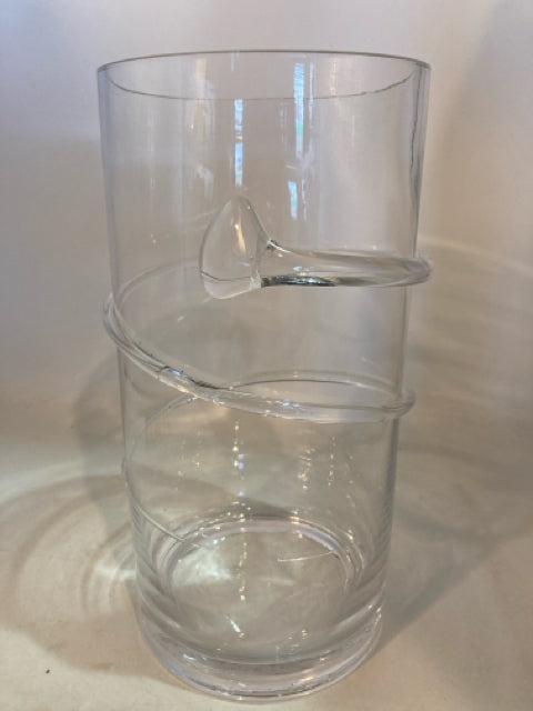 Wide Glass Spiral Vase