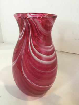 Pink Glass Swirl Vase