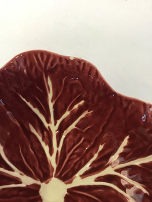 Bordallo Pinheiro Red Ceramic Cabbage Bowl