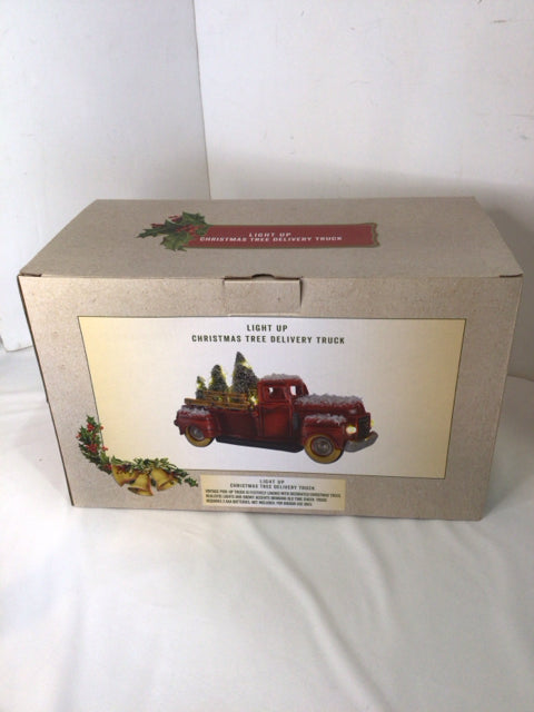Red Ceramic Truck Tree Holiday Item