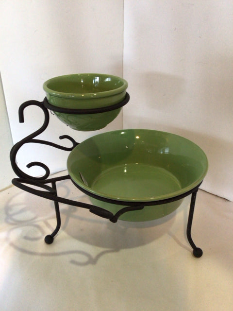 Holder Black Wrought Iron w/bowl Misc