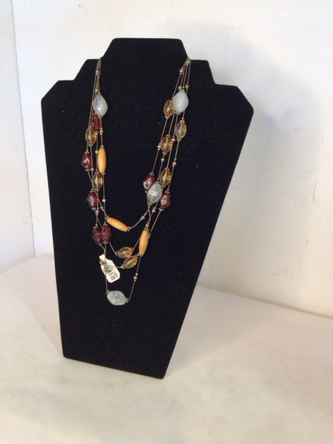 Premier Designs Brown/Gold Beads Necklace