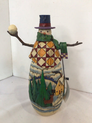 Jim Shore Christmas Multi-Color Resin Snowman Holiday Item