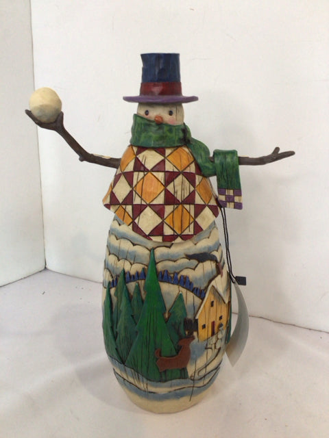Jim Shore Christmas Multi-Color Resin Snowman Holiday Item