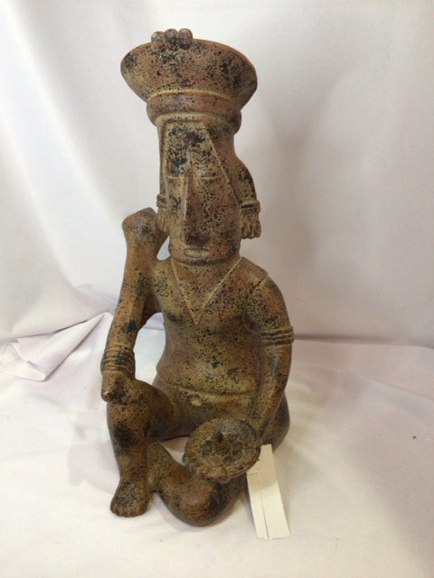 Ethnic Brown/black Ceramic Man Statue