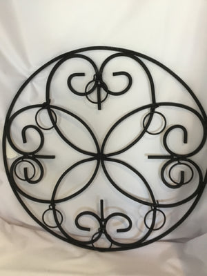 Black Metal Round Wall Hanging Art