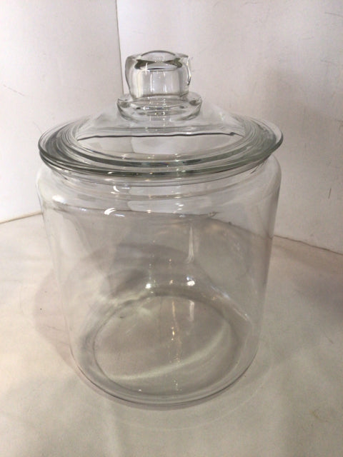 Lidded Clear Glass Jar