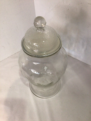 Lidded Clear Glass Jar