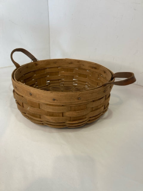 Longaberger Brown Wood Handles Basket