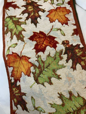 Fall Multi-Color Cotton Table runner Leaves Holiday Item