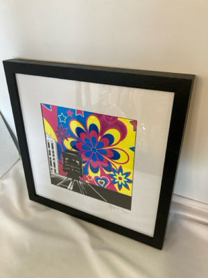 Signed Multi-Color Train Framed Art