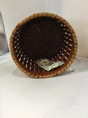 Vintage Bamboo Bucket Basket