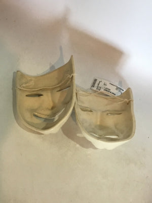Pair Cream Ceramic Jester Mask