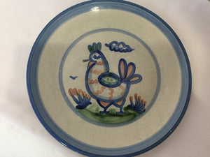 M.A. Hadley Gray/Blue Pottery Dinner Plate