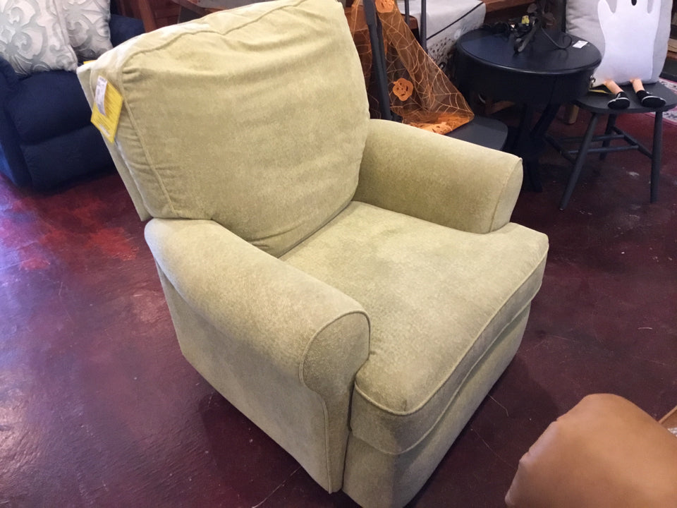 Rocker Chenille Glider Upholstered Green Chair