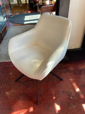 Polyester Swivel White Chair