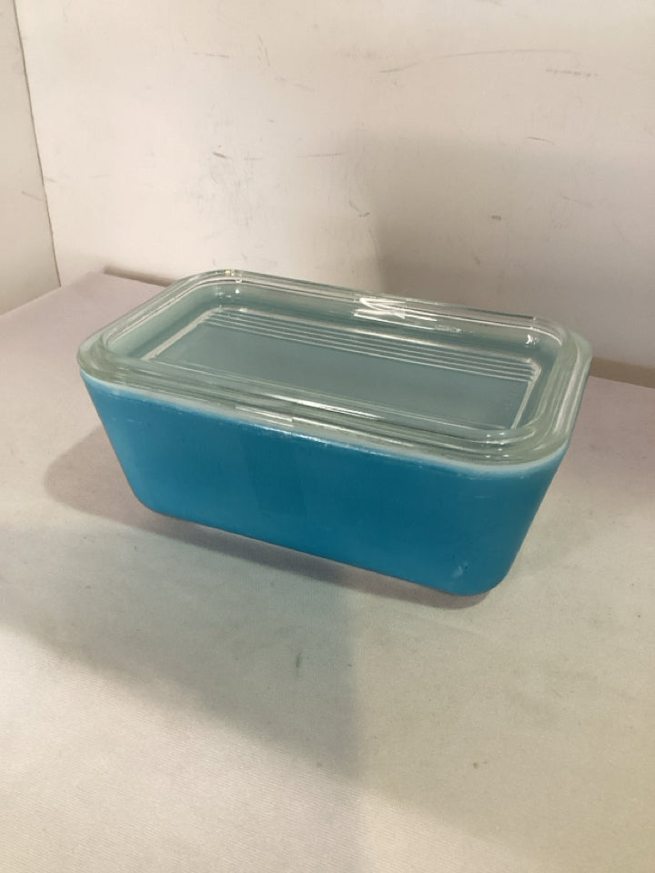Pyrex Vintage Blue Glass Lidded Dish