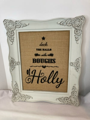 Wall Decoration Tan/White Wood Burlap Words Holiday Item