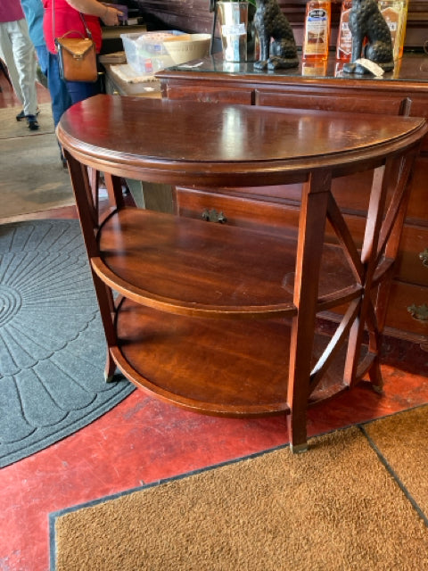 Bombay Co. Demi Lune Wood AS IS Console Cherry Table
