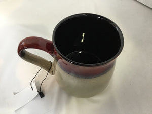 Tan/Red Ceramic Mug