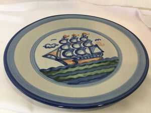 M.A. Hadley Gray/Blue Pottery Dinner Plate