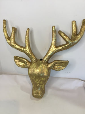 Gold Paper Reindeer Head Holiday Item