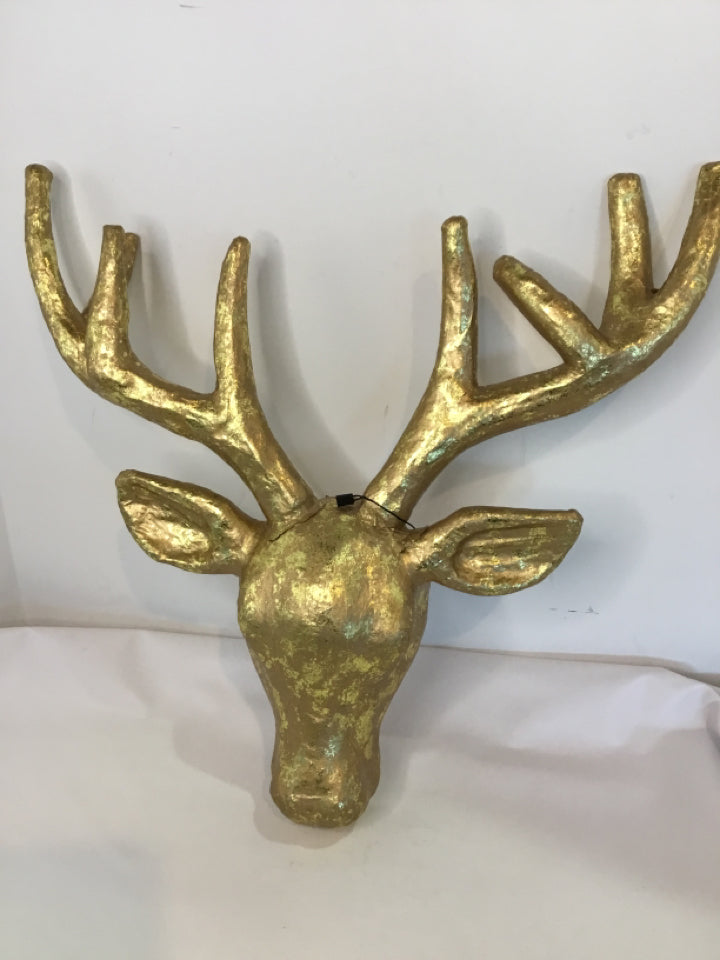 Gold Paper Reindeer Head Holiday Item