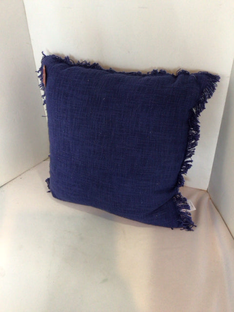 At home Blue Linen Pillow