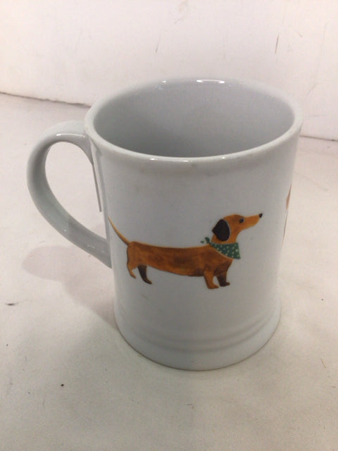 Fringe White/Multi Dachshunds Mug