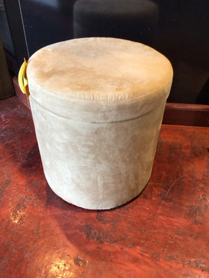 Storage Tan Ultrasuede FootStool/Ottoman