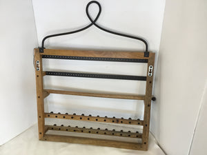 Pottery Barn Wall Hanging Brown/black Metal/Wood Jewelry Holder