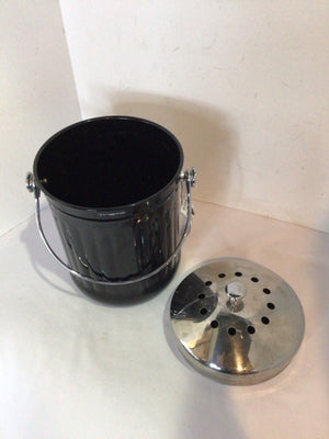 Black/Silver Metal Compost Bucket