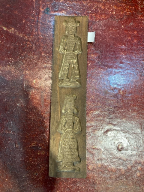 Vintage Brown Wood Gingerbread Boy Mold
