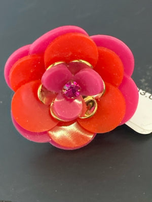 Kate Spade Magenta Flower Crystal Ring