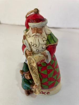 Jim Shore Ornament Multi-Color Wood Santa Holiday Item