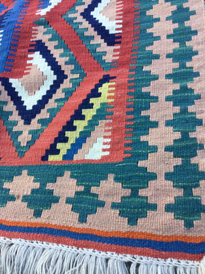 Turkish Kilim Tribal Multi-Color Rug